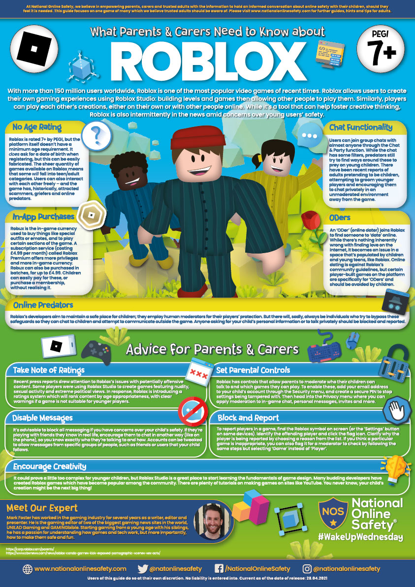 Parent user guide to Roblox from National Online Safety